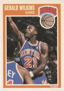 1989-90 Fleer Gerald Wilkins VARVAR: College listed #107b card image
