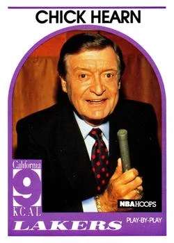 1989-90 Hoops Chick Hearn Play-by-Play [Announcers] Announcers #NNO card image