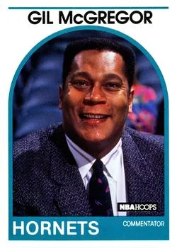 1989-90 Hoops Gil McGregor Commentator [Announcers] Announcers #NNO card image