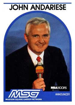 1989-90 Hoops John Andariese MSG Network Announcer [Announcers] Announcers #NNO card image