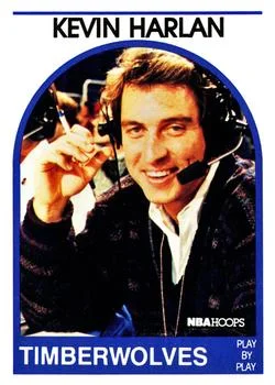 1989-90 Hoops Kevin Harlan Play-by-Play [Announcers] Announcers #NNO card image
