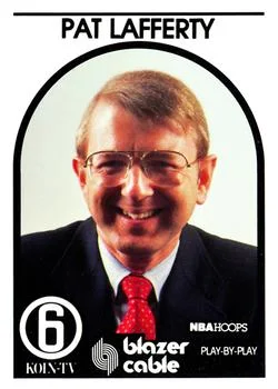 1989-90 Hoops Pat Lafferty Play-by-Play [Announcers] Announcers #NNO card image