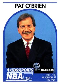 1989-90 Hoops Pat O'Brien CBS Sports NBA Host: "The Prudential at the Half" [Announcers] Announcers #NNO card image