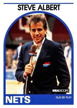 1989-90 Hoops Steve Albert Play-by-Play [Announcers] Announcers #NNO card image
