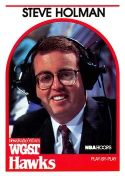 1989-90 Hoops Steve Holman Play-by-Play [Announcers] Announcers #NNO card image