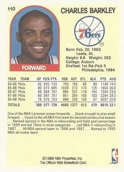 1989-90 Hoops Charles Barkley #110 card back image