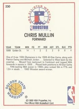 1989-90 Hoops Chris Mullin #230 card back image
