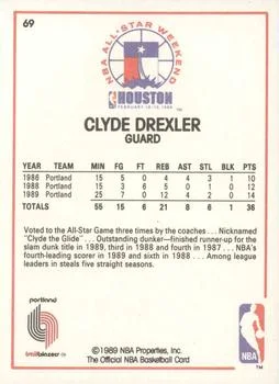 1989-90 Hoops Clyde Drexler #69 card back image