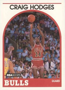 1989-90 Hoops Craig Hodges UERUER: 3rd line of bio #113 card image