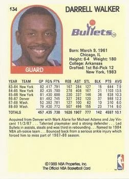 1989-90 Hoops Darrell Walker #134 card back image