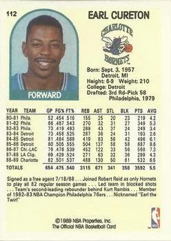 1989-90 Hoops Earl Cureton #112 card back image