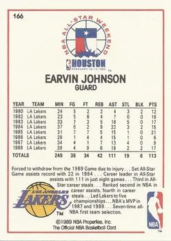 1989-90 Hoops Earvin Johnson #166 card back image