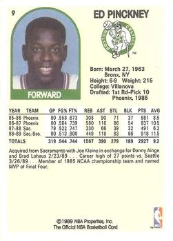 1989-90 Hoops Ed Pinckney #9 card back image