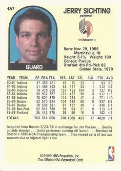 1989-90 Hoops Jerry Sichting SP #157 card back image