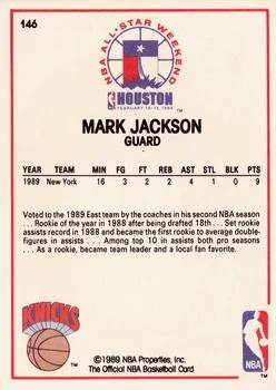 1989-90 Hoops Mark Jackson #146 card back image