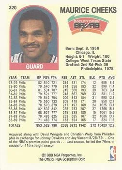 1989-90 Hoops Maurice Cheeks #320 card back image