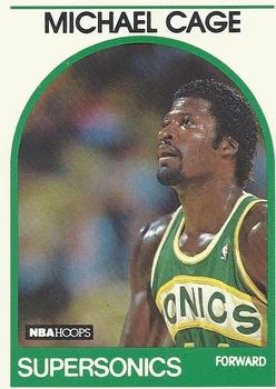 1989-90 Hoops Michael Cage UERUER: Drafted 1985 #245 card image