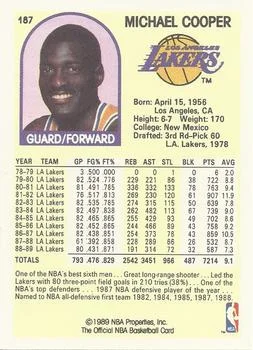 1989-90 Hoops Michael Cooper #187 card back image
