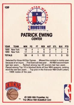1989-90 Hoops Patrick Ewing #159 card back image