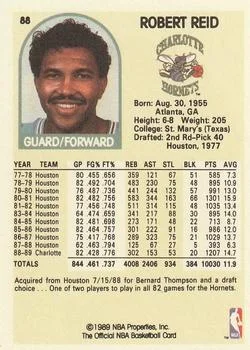 1989-90 Hoops Robert Reid #88 card back image