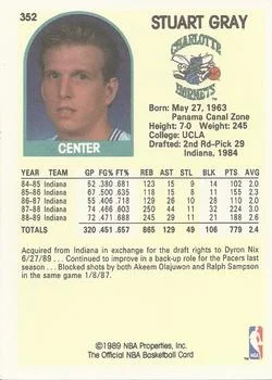 1989-90 Hoops Stuart Gray #352 card back image