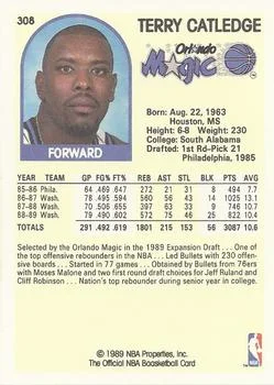 1989-90 Hoops Terry Catledge EXP #308 card back image