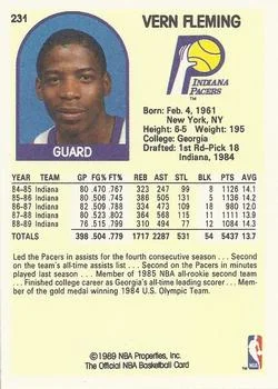 1989-90 Hoops Vern Fleming #231 card back image