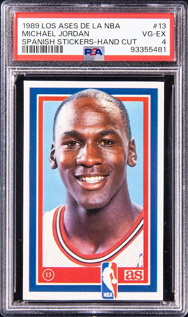 1989-90 Los Ases De La NBA Spanish Stickers Michael Jordan, Hand Cut #13 card image