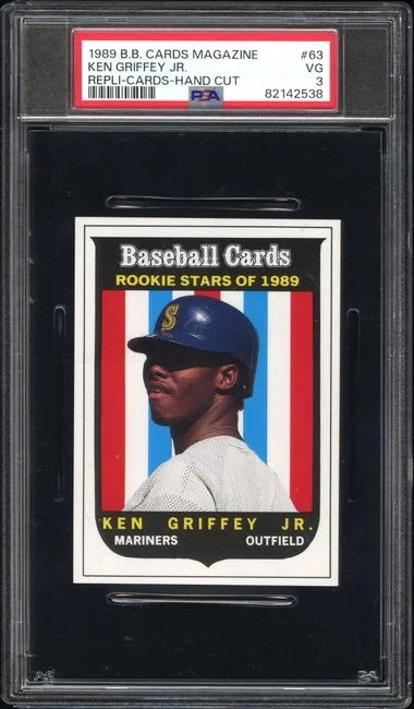 1989 Baseball Cards Magazine Repli-Cards Hand Cut Ken Griffey Jr. #63 card image