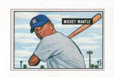 1989 Bowman Mickey Mantle 1951 Bowman #253 Reprint Sweepstakes #NNO card image