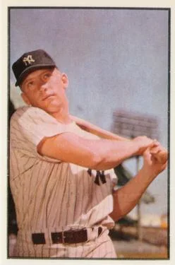 1989 Bowman Mickey Mantle 1953 Bowman Color #59 Reprint Sweepstakes #NNO card image