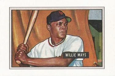 1989 Bowman Willie Mays 1951 Bowman #305 Reprint Sweepstakes #NNO card image