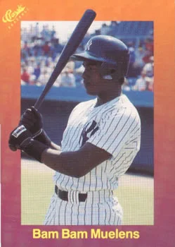 1989 Classic Bam Bam Meulens UERLast name misspelled Muelens on card #110 card image