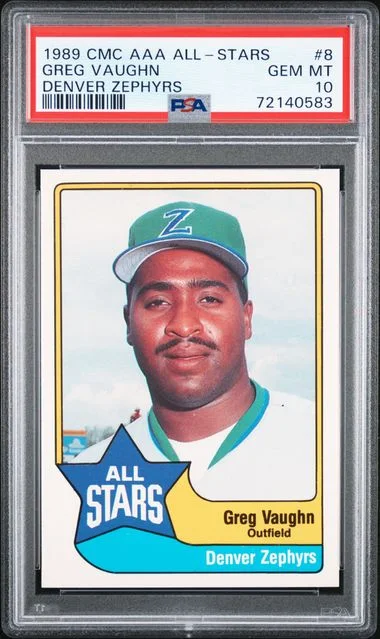 1989 CMC AAA All-Stars Denver Zephyrs Greg Vaughn #8 card image