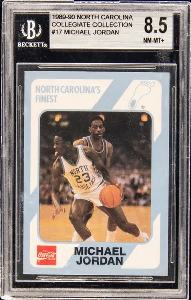1989 Collegiate Collection North Carolina Michael Jordan #17 card image