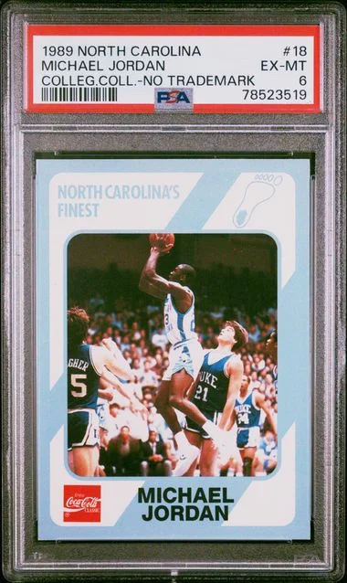 1989 Collegiate Collection North Carolina No Trademark Michael Jordan #18 card image
