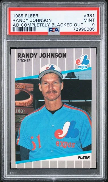 1989 Fleer, Ad Completely Blacked Out Randy Johnson #381 card image