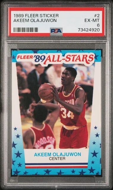 1989 Fleer Akeem Olajuwon Sticker #2 card image