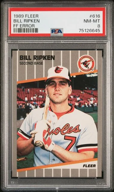 1989 Fleer Bill Ripken, FF Error #616 card image