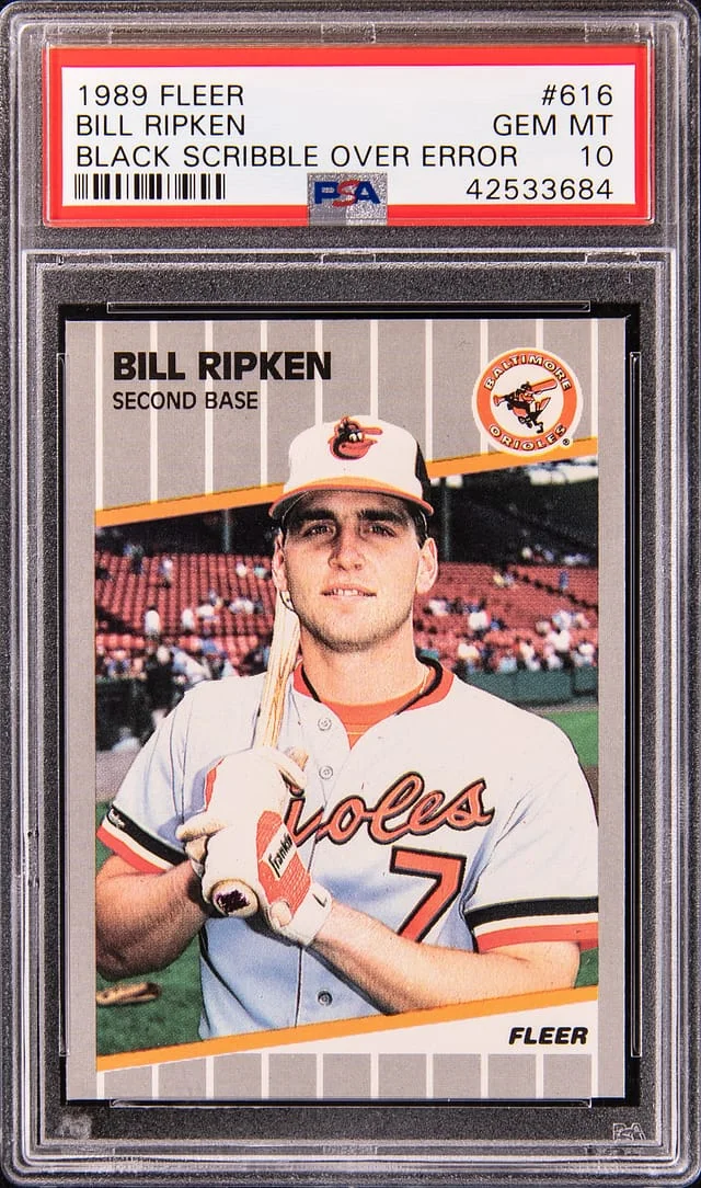 1989 Fleer Billy Ripken Black Scribble Over Error #616 card image