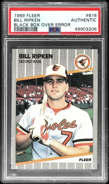 1989 Fleer, Black Box Over Error Bill Ripken #616 card image