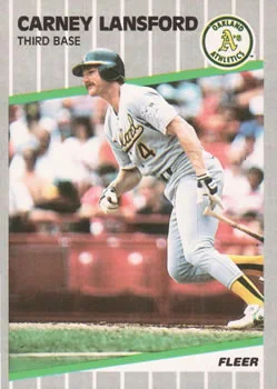 1989 Fleer Carney Lansford #16 card image
