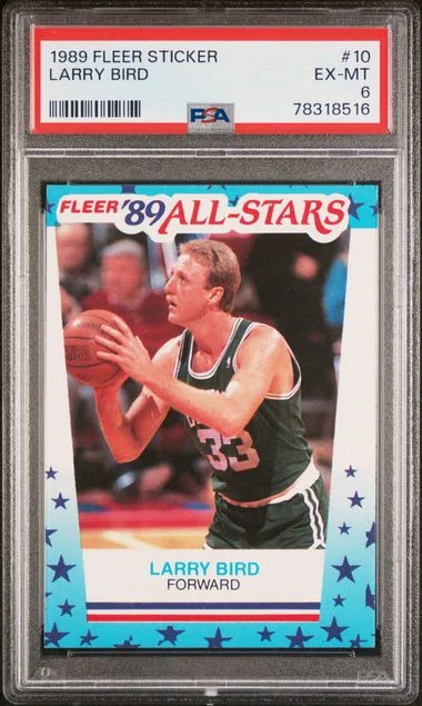 1989 Fleer Larry Bird Sticker #10 card image