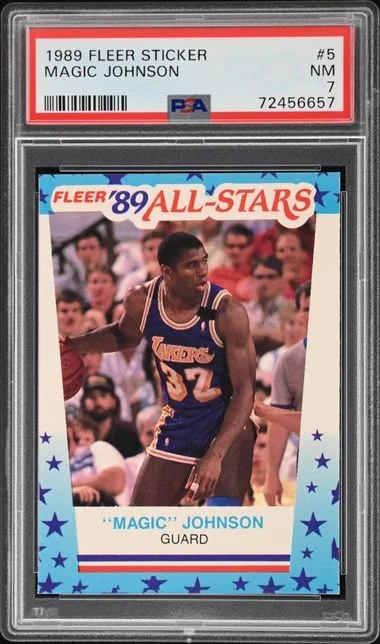 1989 Fleer Magic Johnson Sticker #5 card image