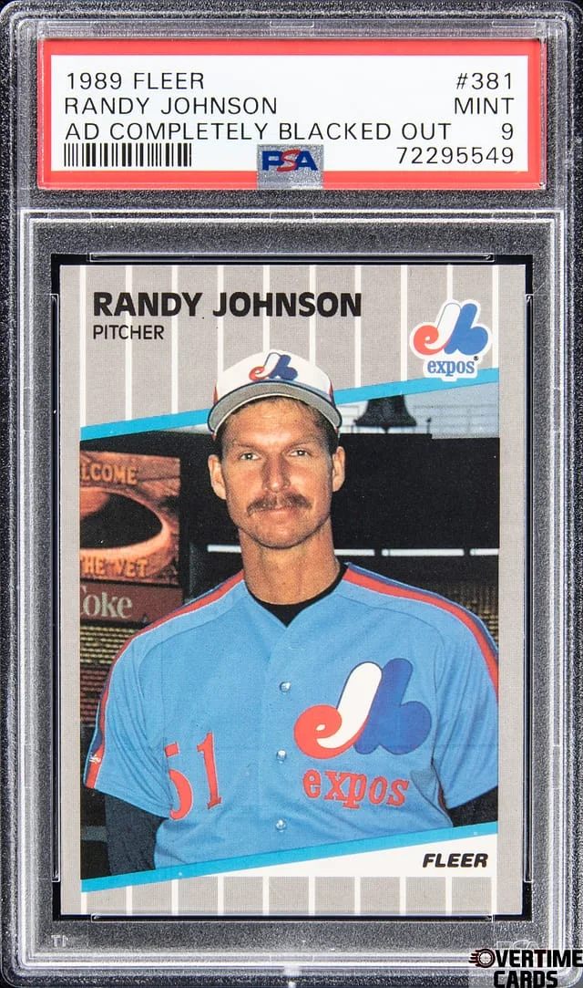 1989 Fleer Randy Johnson, Ad Completely Blacked Out #381 card image
