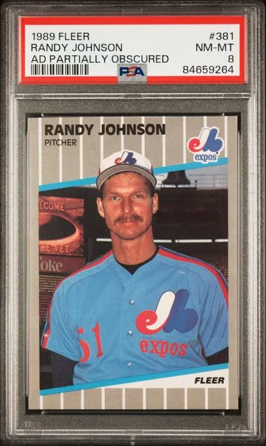 1989 Fleer Randy Johnson, Ad Partially Obscured #381 card image