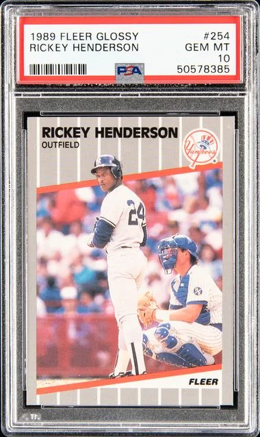 1989 Fleer Rickey Henderson Glossy #254 card image