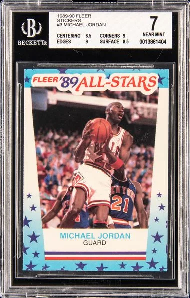 1989 Fleer Stickers 3 Michael Jordan Fleer #89 card image