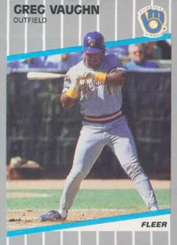 1989 Fleer Update Greg Vaughn XRC #U-41 card image