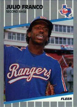 1989 Fleer Update Julio Franco #U-64 card image